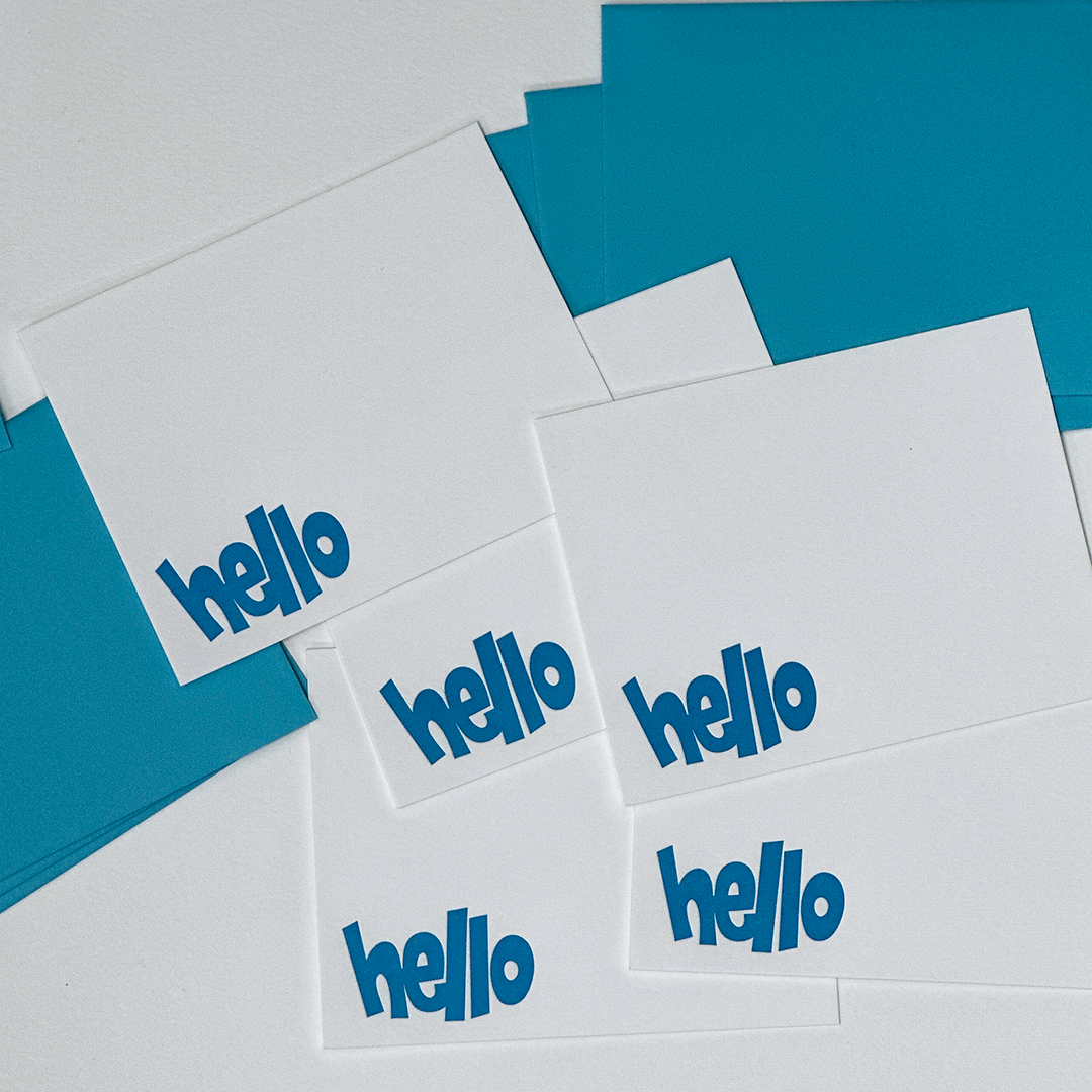 Block Hello, Letterpress Notecard Set