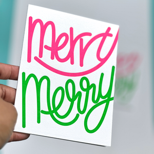 Merry Merry Christmas Wishes, Letterpress Christmas Card