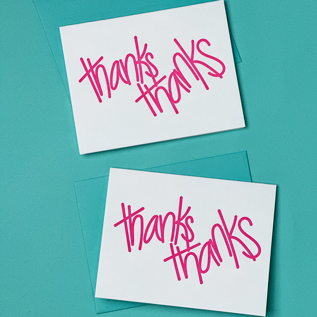 Thanks, Thanks | Letterpress Greeting Card