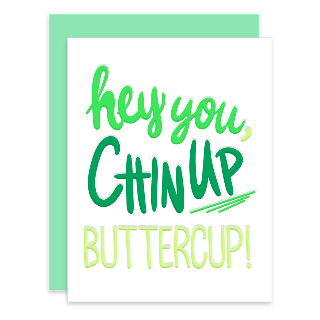 Chin up, Buttercup! Greeting Card Add Pink and Stir Stationery