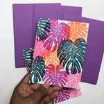 Monstera Leaf, Letterpress Greeting Card
