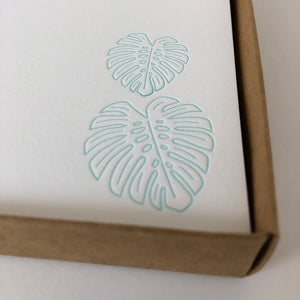 Monstera Leaf Note Cards | Notecard set of 10