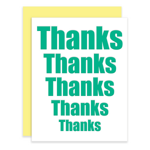 Multiple Thanks | Letterpress Greeting Card