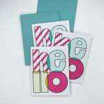 Hello Stripes and Polka Dots | Letterpress Card