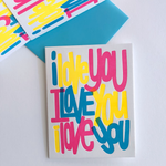 I Love You x 3 | Letterpress Card