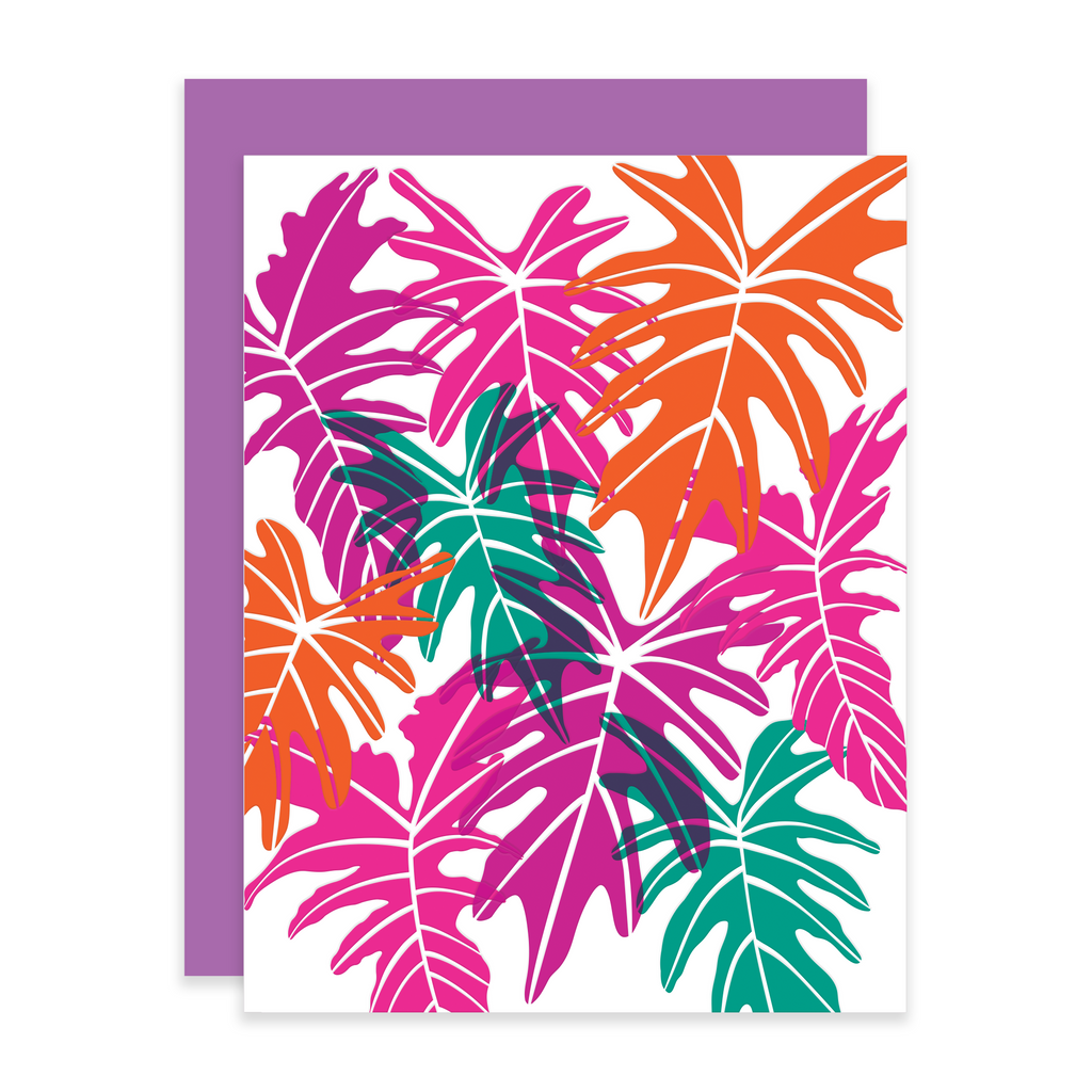 Large Leaf Plant, Letterpress Greeting Card