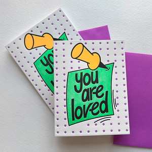 You are loved, Letterpress Greeting Card